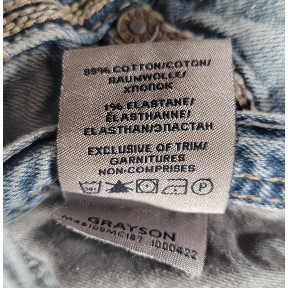 Silver Jeans Co Grayson Mens 36x32 Medium Wash Straight Leg Jeans Relaxed Fit - Picture 10 of 10